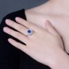 SGARIT Fine Jewelry Factory Customized Solid 18k White Gold 2.28 Carats Cushion Cut Jewellery Classic Engagement Anniversary Natural Sri Lanka Centaire Blue Sapphire Gemstone Ring