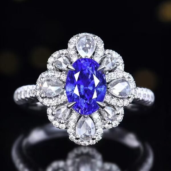 微信图片_20240806103023 SGARIT Fine Jewelry Factory Customized Solid 18k White Gold 2.06 Carats Oval Cut Jewellery Classic Engagement Anniversary Natural Sri Lanka Blue Sapphire Gemstone Ring