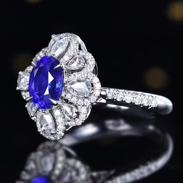 微信图片_202408061030231 SGARIT Fine Jewelry Factory Customized Solid 18k White Gold 2.06 Carats Oval Cut Jewellery Classic Engagement Anniversary Natural Sri Lanka Blue Sapphire Gemstone Ring