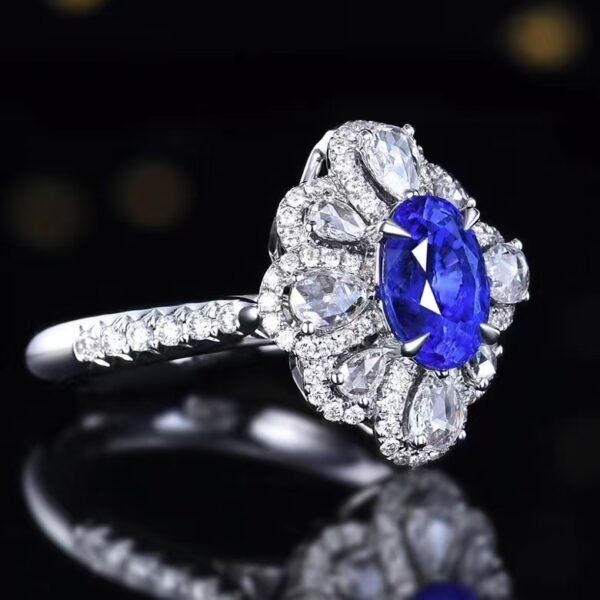 微信图片_202408061030232 SGARIT Fine Jewelry Factory Customized Solid 18k White Gold 2.06 Carats Oval Cut Jewellery Classic Engagement Anniversary Natural Sri Lanka Blue Sapphire Gemstone Ring