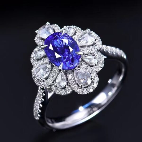 微信图片_202408061030234 SGARIT Fine Jewelry Factory Customized Solid 18k White Gold 2.06 Carats Oval Cut Jewellery Classic Engagement Anniversary Natural Sri Lanka Blue Sapphire Gemstone Ring