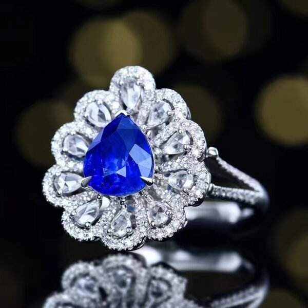 微信图片_202408061031231 SGARIT Fine Jewelry Manufacturers Customized Solid 18k White Gold 2.4 Carats Pear Cut Jewellery Classic Engagement Anniversary Natural Royal Blue Sapphire Gemstone Ring/Pendant
