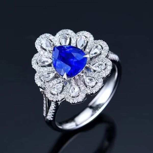 微信图片_20240806103124 SGARIT Fine Jewelry Manufacturers Customized Solid 18k White Gold 2.4 Carats Pear Cut Jewellery Classic Engagement Anniversary Natural Royal Blue Sapphire Gemstone Ring/Pendant