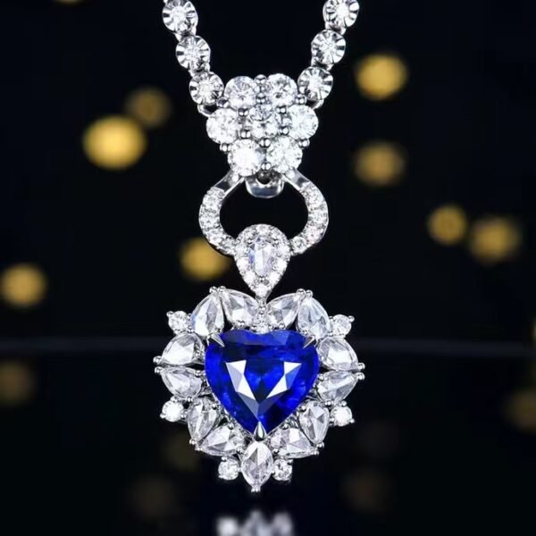 微信图片_202408061031434 SGARIT Fine Jewelry Manufacturers Customized Solid 18k White Gold 2.21 Carats Heart Cut Jewellery Classic Engagement Anniversary Natural Sri Lanka Royal Blue Sapphire Gemstone Ring/Pendant