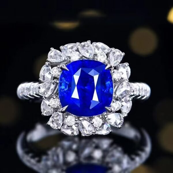微信图片_20240806103209 SGARIT Fine Jewelry Manufacturers Customized Solid 18k White Gold 3.66 Carats Cushion Cut Jewellery Classic Engagement Anniversary Natural Sri Lanka Royal Blue Sapphire Gemstone Ring/Pendant