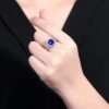 微信图片_202408061032101 SGARIT Fine Jewelry Manufacturers Customized Solid 18k White Gold 3.66 Carats Cushion Cut Jewellery Classic Engagement Anniversary Natural Sri Lanka Royal Blue Sapphire Gemstone Ring/Pendant