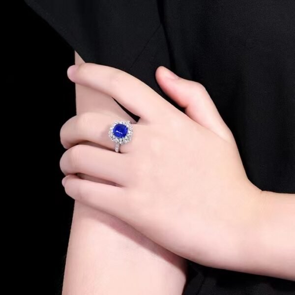 微信图片_202408061032102 SGARIT Fine Jewelry Manufacturers Customized Solid 18k White Gold 3.66 Carats Cushion Cut Jewellery Classic Engagement Anniversary Natural Sri Lanka Royal Blue Sapphire Gemstone Ring/Pendant