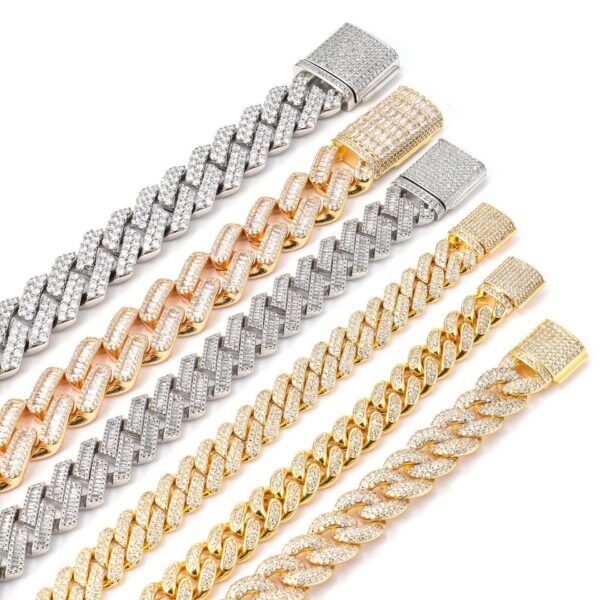 925 Sterling Silver Moissanite Cuban Chain  Bracelet