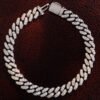 925 Sterling Silver Moissanite Cuban Chain  Bracelet