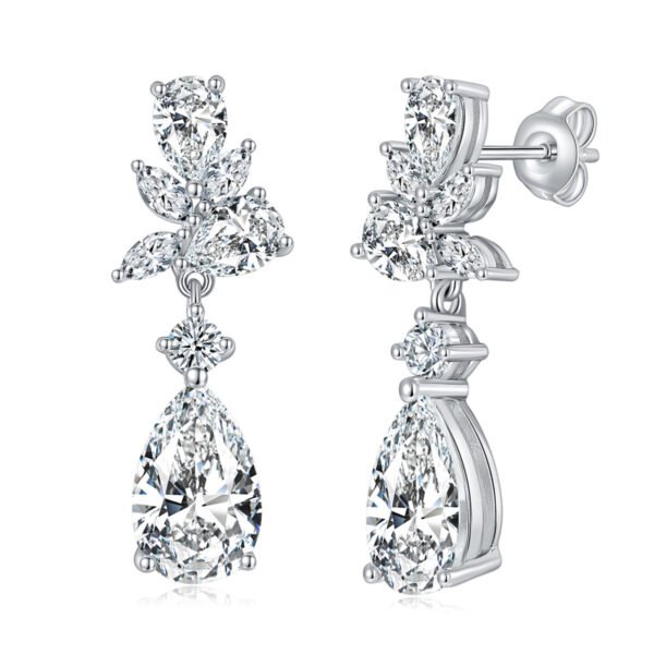 925 Sterling Silver Moissanite Pear Cut Earrings Wholesale