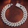 925 Sterling Silver Moissanite Cuban Chain  Bracelet