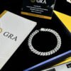 925 Sterling Silver Moissanite Cuban Chain  Bracelet