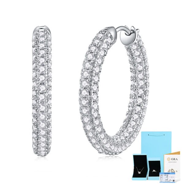 O1CN01jHA1s92AkQuoWnEFI_!!1110428241-0-cib 925 Sterling Silver Moissanite Hoop Earrings