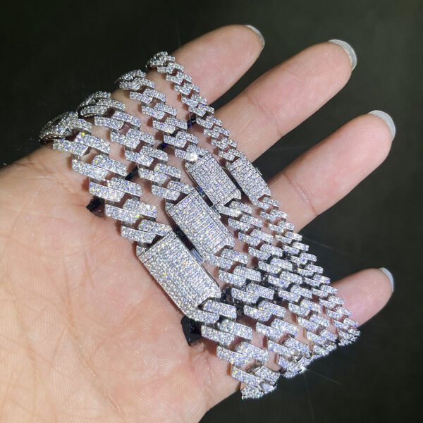 925 Sterling Silver Moissanite Cuban Chain  Bracelet