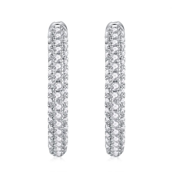 O1CN01qaeKEN2AkQus4UkeF_!!1110428241-0-cib 925 Sterling Silver Moissanite Hoop Earrings