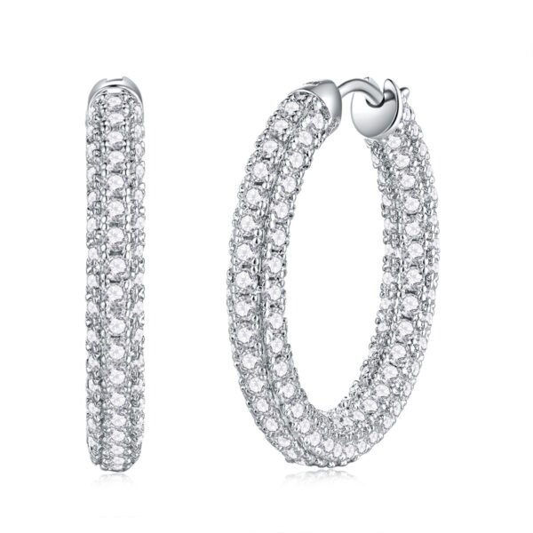 O1CN01tl7EG72AkQusj51FU_!!1110428241-0-cib 925 Sterling Silver Moissanite Hoop Earrings