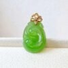 SGARIT Factory 18K Gold Jewellery Natural Nephrite Hetian Jasper Jade Apple Green Pendant Jewelry