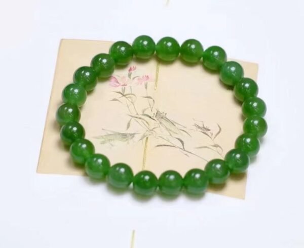 微信图片_20240918153310 SGARIT Wholesale 18K Gold Jewellery 8mm Natural Nephrite Hetian Jasper Jade Yang Green Bracelet Jewelry