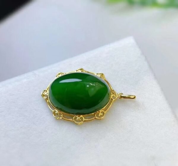 微信图片_202409181533281 SGARIT Wholesaler 18K Gold Jewellery Natural Nephrite Hetian Jasper Jade Spinach Green Pendant Jewelry