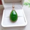 微信图片_202409181533421 SGARIT Factory Direct Selling 18K Gold Jewellery Pear Cut Natural Nephrite Hetian Jasper Jade Water Drop Spinach Green Pendant Jewelry