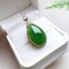 微信图片_202409181533422 SGARIT Factory Direct Selling 18K Gold Jewellery Pear Cut Natural Nephrite Hetian Jasper Jade Water Drop Spinach Green Pendant Jewelry