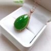 微信图片_20240918153343 SGARIT Factory Direct Selling 18K Gold Jewellery Pear Cut Natural Nephrite Hetian Jasper Jade Water Drop Spinach Green Pendant Jewelry