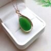 微信图片_202409181533431 SGARIT Factory Direct Selling 18K Gold Jewellery Pear Cut Natural Nephrite Hetian Jasper Jade Water Drop Spinach Green Pendant Jewelry