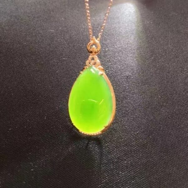 微信图片_202409181533432 SGARIT Factory Direct Selling 18K Gold Jewellery Pear Cut Natural Nephrite Hetian Jasper Jade Water Drop Spinach Green Pendant Jewelry