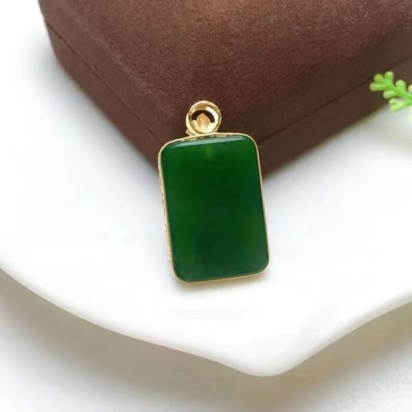 微信图片_202409181533583 SGARIT Factory Direct Selling 18K Gold Jewellery Natural Nephrite Hetian Jasper Jade Safeness Spinach Green Pendant Jewelry