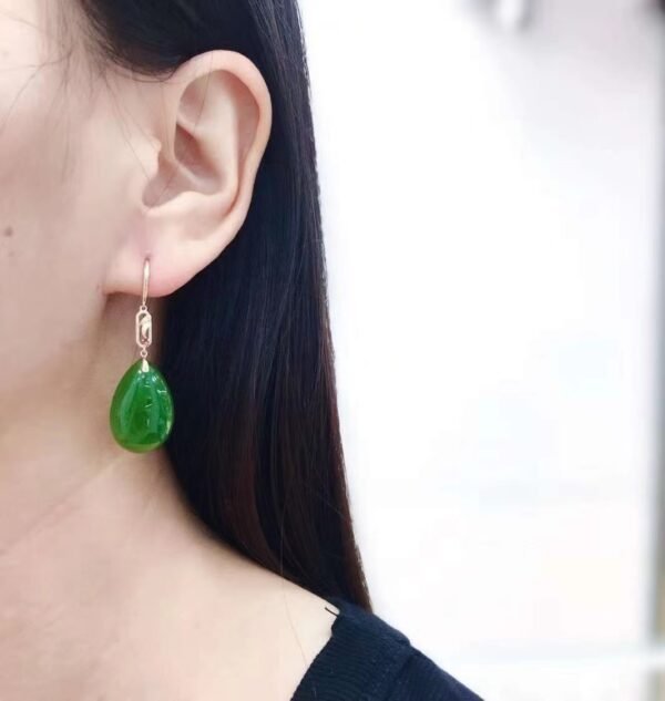 微信图片_20240918153412 SGARIT Factory Direct Selling 18K Gold Jewellery Pear Cut Natural Nephrite Hetian Jasper Jade Water Drop Earrings Jewelry