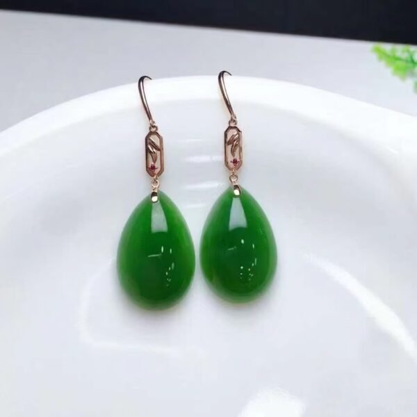 微信图片_202409181534121 SGARIT Factory Direct Selling 18K Gold Jewellery Pear Cut Natural Nephrite Hetian Jasper Jade Water Drop Earrings Jewelry