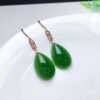 微信图片_202409181534122 SGARIT Factory Direct Selling 18K Gold Jewellery Pear Cut Natural Nephrite Hetian Jasper Jade Water Drop Earrings Jewelry