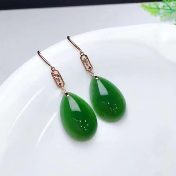 微信图片_202409181534122 SGARIT Factory Direct Selling 18K Gold Jewellery Pear Cut Natural Nephrite Hetian Jasper Jade Water Drop Earrings Jewelry