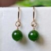 微信图片_202409181534291 SGARIT Manufacturer 18K Gold Jewellery Round Brilliant Cut Natural Nephrite Hetian Jasper Jade Bead Earrings Jewelry