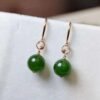 微信图片_202409181534292 SGARIT Manufacturer 18K Gold Jewellery Round Brilliant Cut Natural Nephrite Hetian Jasper Jade Bead Earrings Jewelry