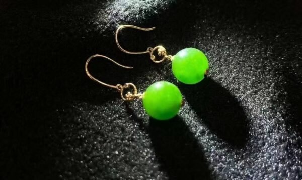 微信图片_202409181534301 SGARIT Manufacturer 18K Gold Jewellery Round Brilliant Cut Natural Nephrite Hetian Jasper Jade Bead Earrings Jewelry