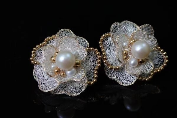 14K Filled Gold Natural Edison Pearls Earrings