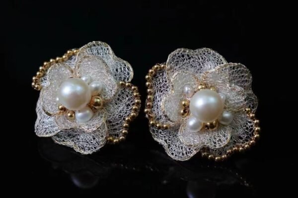 14K Filled Gold Natural Edison Pearls Earrings