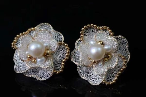 14K Filled Gold Natural Edison Pearls Earrings