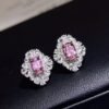 微信图片_202409281604262 Real 18k White Gold 1.75CT Natural Gemstone Unheated Papalacha Blue Sapphire Stud Earrings