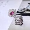 微信图片_202409281604271 Real 18k White Gold 1.75CT Natural Gemstone Unheated Papalacha Blue Sapphire Stud Earrings