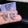 微信图片_202409281604273 Real 18k White Gold 1.75CT Natural Gemstone Unheated Papalacha Blue Sapphire Stud Earrings