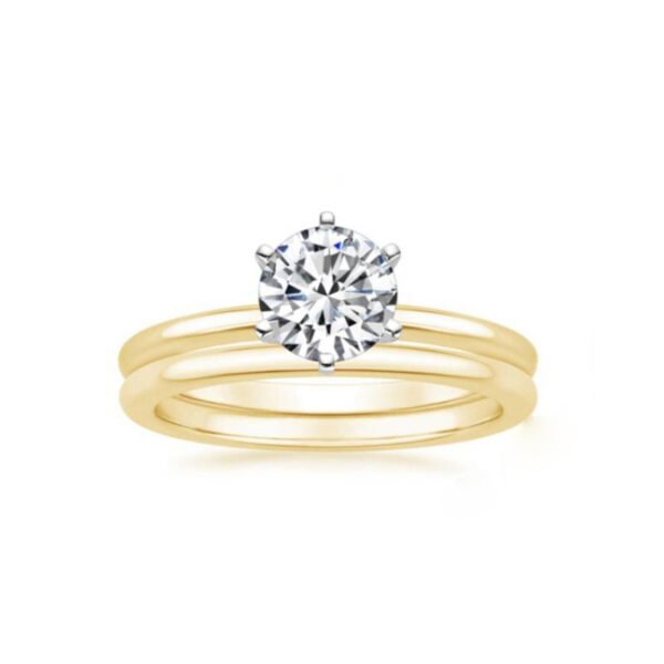 1 (2) S925 Sterling Silver 1CT Moissanite Wedding Ring