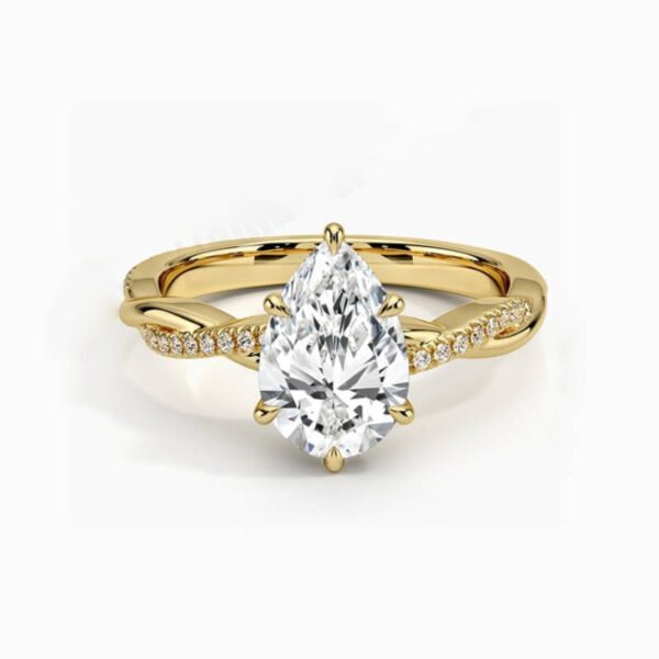 1 (3) Real 9K 10K 14K 18K Gold Platinum Set 1 Ct Single Wedding Jewellery Lab Grown Created Diamond Ring