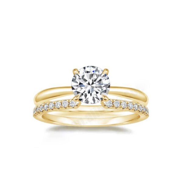 1 (6) S925 Sterling Silver 1CT Moissanite Wedding Ring