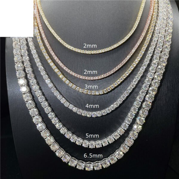 1 S925 Silver 3mm Moissanite Necklace For Man Women