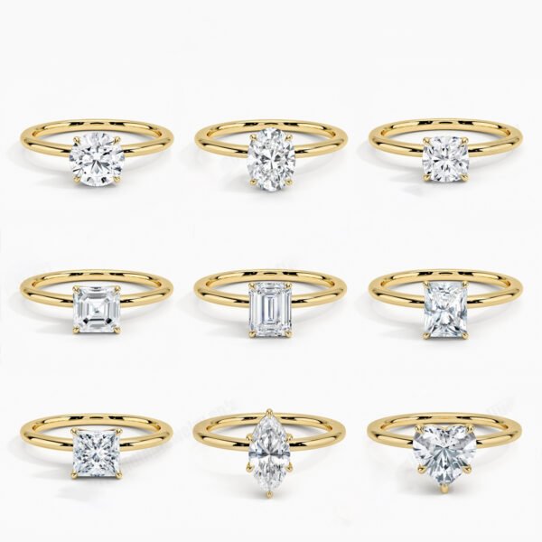1 (7) 9K 10K 14K 18K Gold Platinum Set 1Ct Single Jewellery Lab Grown Diamond Ring