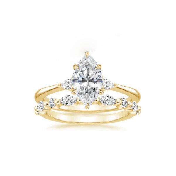 1 (8) S925 Sterling Silver 1CT Moissanite Wedding Ring