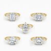1 (8) 925 Silver 1 Carat Gra Certified Moissanite Ring For Women