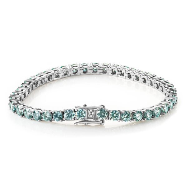O1CN0121EWkX1YzaYMmCYoV_!!2214861813130-0-cib Sgarit Fine Jewelry S925 Sterling Silver 4Mm Blue Green Moissanite Tennis Chain Bracelet